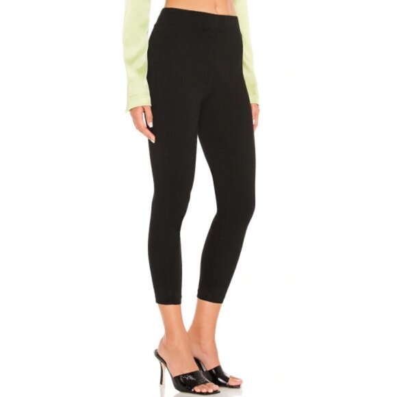 L'AGENCE Pants - L'AGENCE 'Rosalie' High-Rise Cotton-Blend Cropped Pants, Black